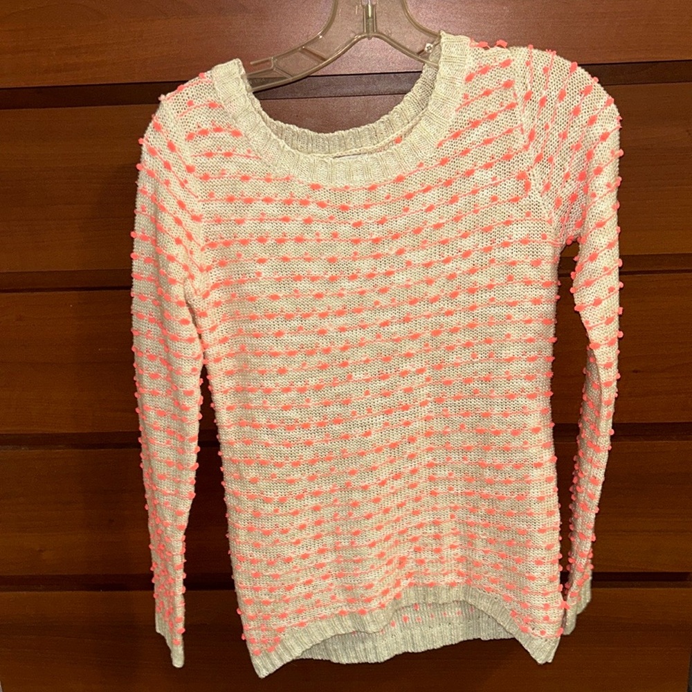 dELiA’S Neon Pink Confetti Stitch Textured Tweed Y2K Sweater Size S